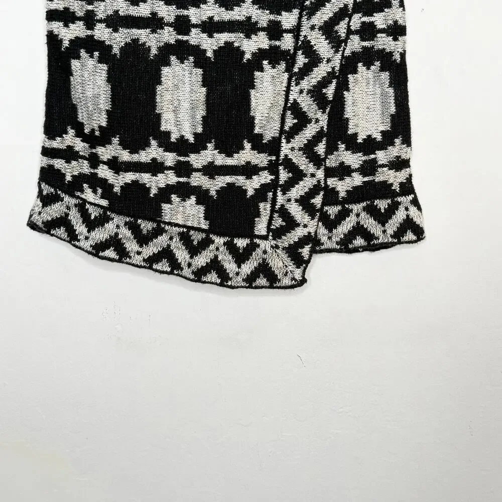 Free People Sweater Mini Skirt Size S Black White Boho‎ Festival Western Chic
